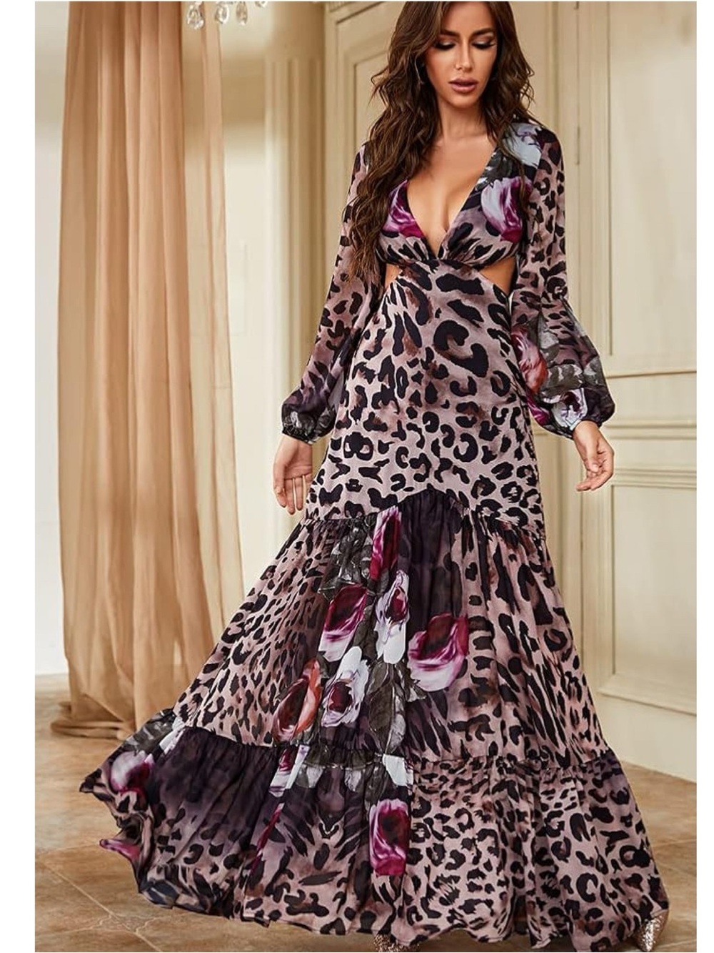 Giffniseti Multicolor Cut Out Maxi Dress